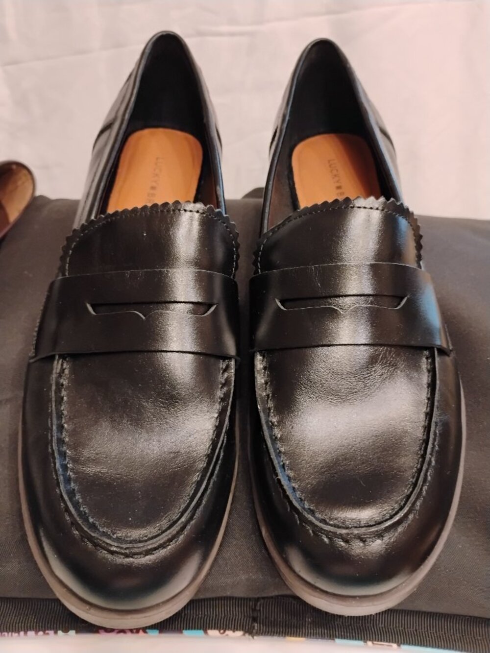 Lucky Brand Floriss Penny Loafers Flats Green Leather Women's Size 11M